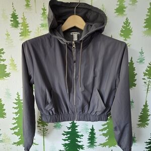 Gray Hooded Women's Lightweight Jacket